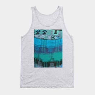 aqua abstract art, antique rug pattern, minimal art, modern art, carpet texture, For custom orders please DM me. Tank Top